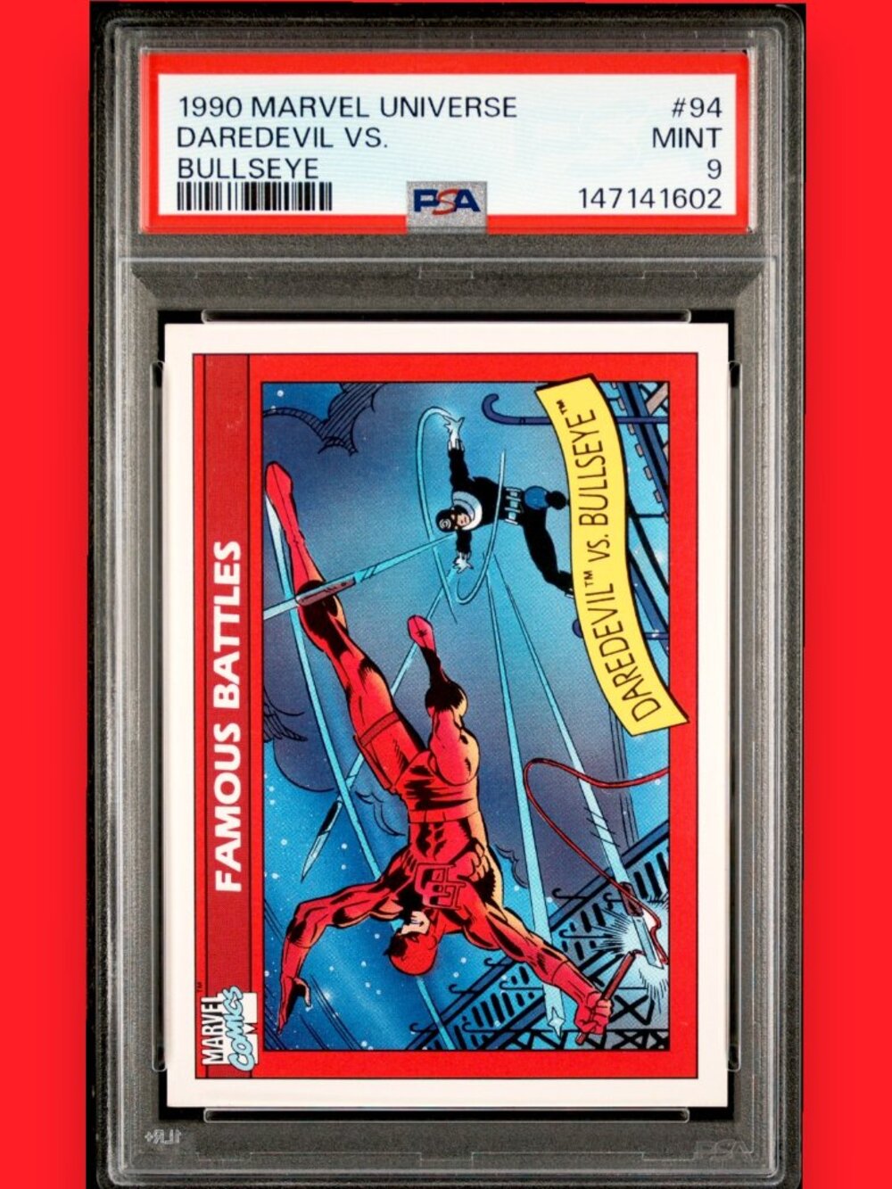 1990 Impel Marvel Universe Daredevil vs. Bullseye #94 PSA 9